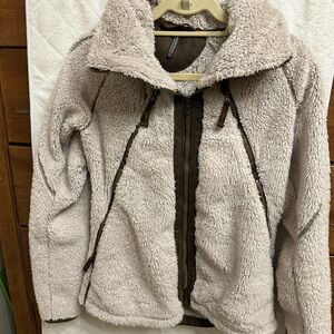 Cozy Women's Kuhl Flight Fleece Jacket Hooded Pockets Sherpa Dress Pile
